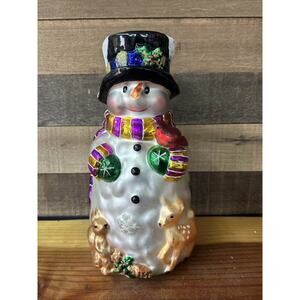 VTG 2004 Thomas Pacconi Classics Snowman Glass Figurine 13” Tall -no Base